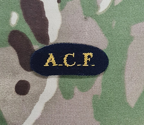 Army Cadet Force Shoulder Title Wire Bullion Embroidered Badge ACF NO1 Dress / mess badge