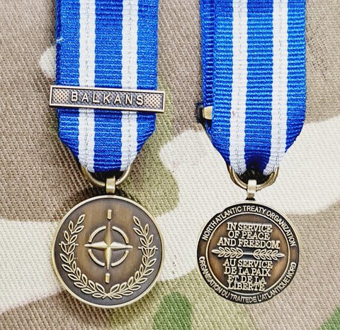 NATO Official Miniature Medal Nato Non-Article 5 NATO Medal for Operations in the Balkans
