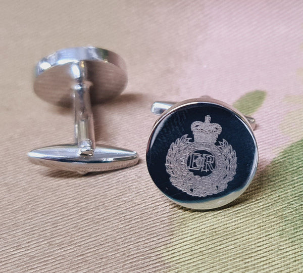 Engraved Regimental, Cuff Links (Round) - tell us your design