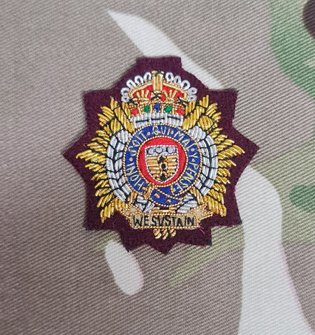 Royal Logistic Corps RLC Maroon Officers Bullion stitched Beret Badge (CIIIR)