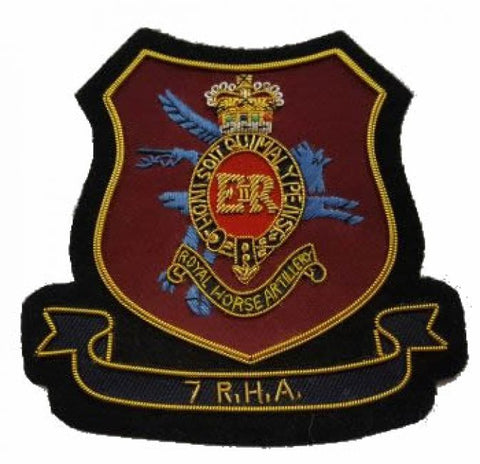 7 (Para) Royal Horse Artillery RHA Hand Embroidered Wire Bullion Blazer Badge