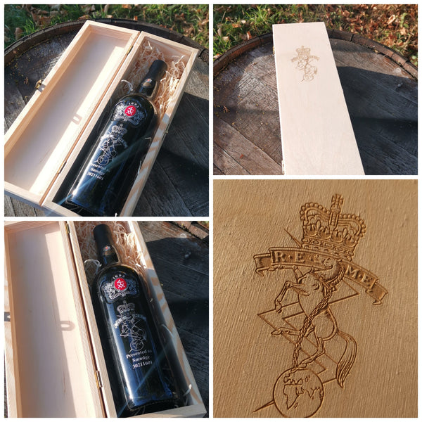 Special Gift Set - 1 x Engraved Bottle of Taylors Port 75cl & 1 x Engraved presentation wood box