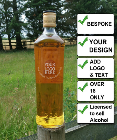 Bushmills Irish Whiskey 10yr single malt -  your design /upload your artwork