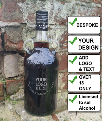 Engraved Bottle of The Black Spiced Rum 70cl - Upload your own design