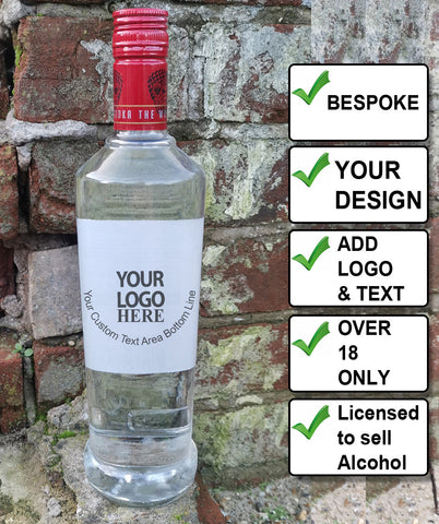 Engraved Bottle Of Smirnoff Red Vodka 70cl design -  your design /upload your artwork