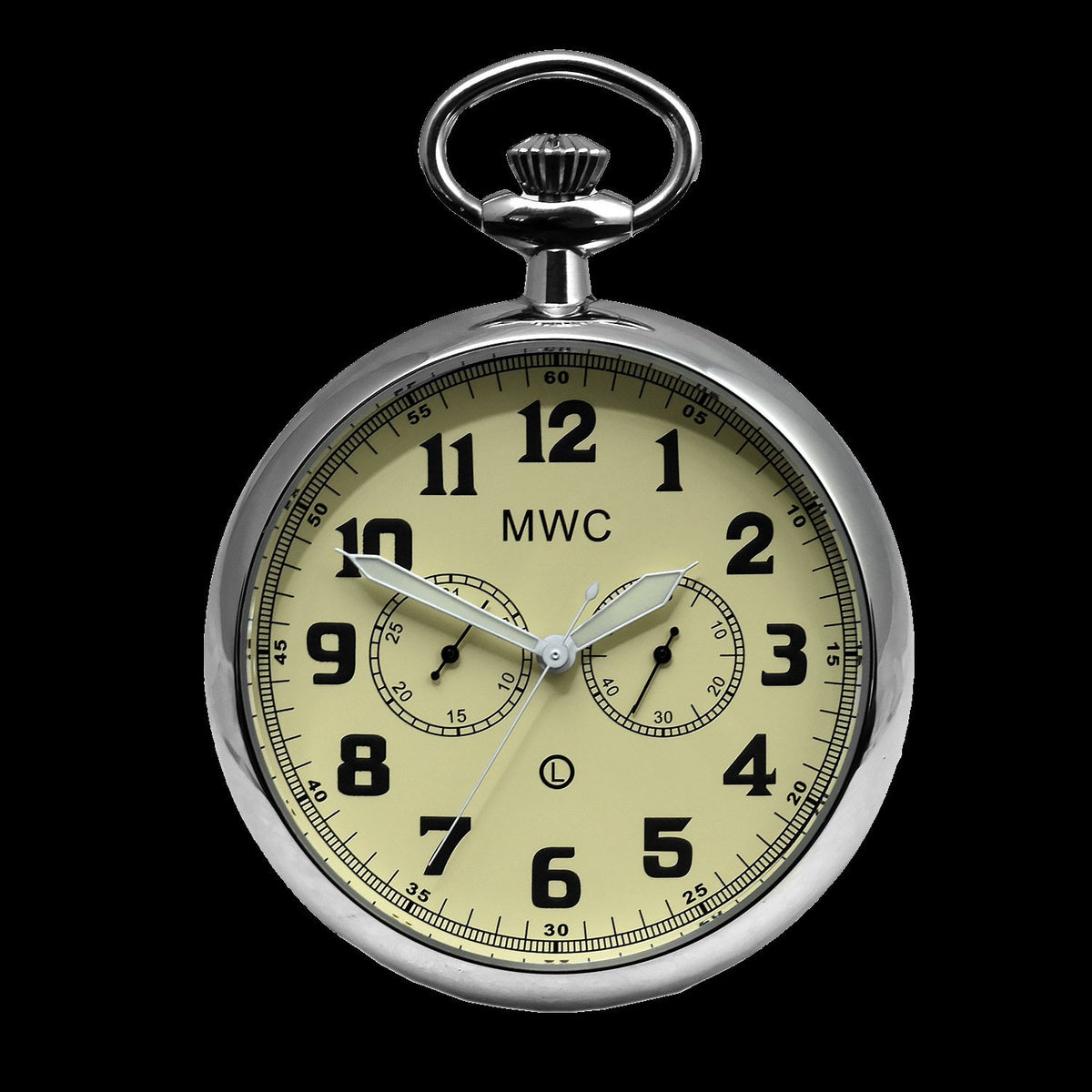 General Service Military Pocket Watch Hybrid Movement with Cream