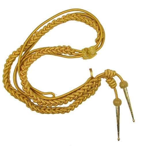 Aiguillette Gold Bullion Wire Cord/Lanyard Army (Wedding, Aide De Camp)