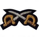 PT Instructor Gold On Navy Badge Wire Bullion Embroidered Badge