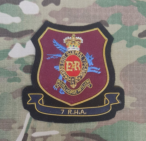 7 (Para) Royal Horse Artillery RHA Hand Embroidered Wire Bullion Blazer Badge