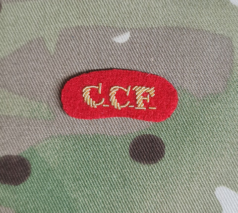 Combined Cadet Force Shoulder Title Wire Bullion Embroidered Badge CCF mess badge (Scarlet)