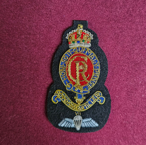 7 (Parachute) Royal Horse Artillery (RHA) Hand Embroidered Wire Bullion Blazer Badge (CR3)