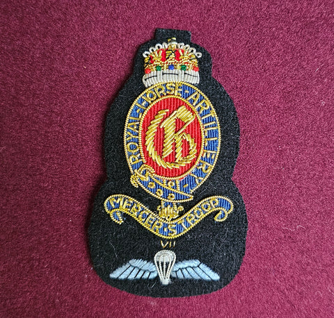 G Bty, 7 (Parachute) Royal Horse Artillery (RHA) Hand Embroidered Wire Bullion Blazer Badge (CR3)