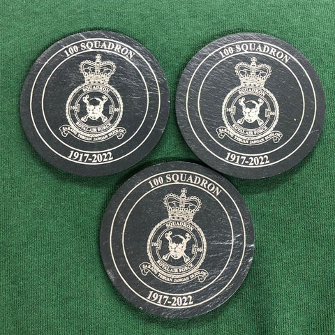 RAF Squadron Personalised Engraved Slate Coasters - Special Occasion 007
